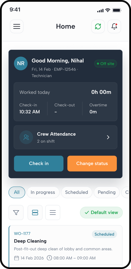 Zentid mobile app home screen